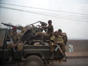 Binh sỹ quân đội Congo triển khai tại Goma ngày 14/7.